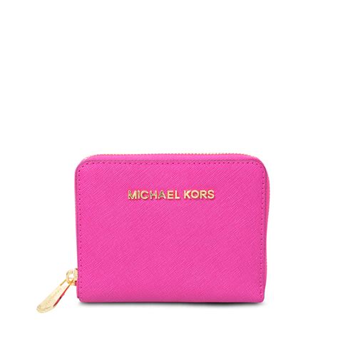 michael kors pink zip around wallet|Michael Kors wristlet wallet black.